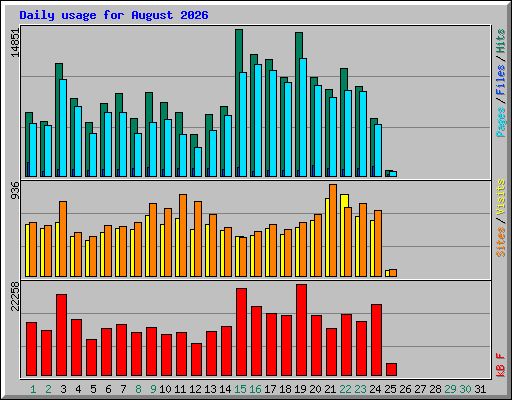Daily usage for August 2026